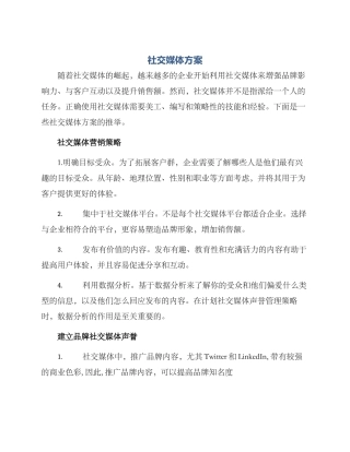 社交媒体方案
