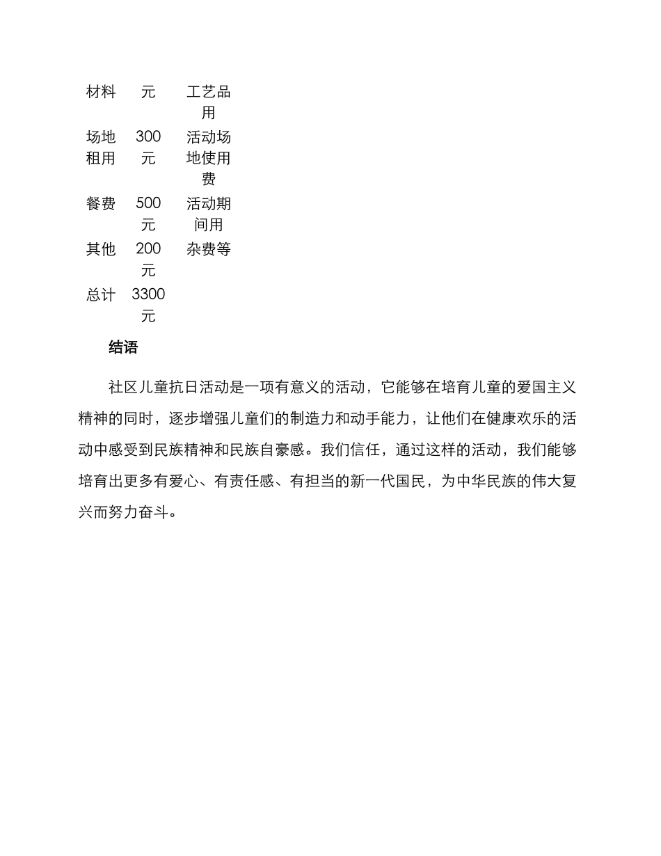 社区儿童抗日活动方案_第3页
