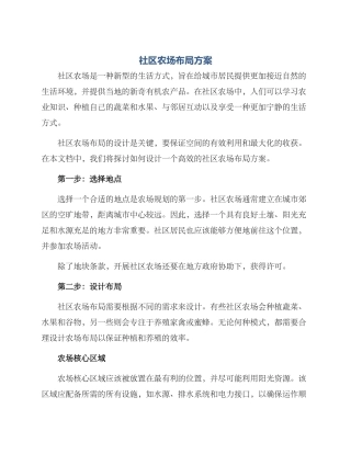 社区农场布局方案