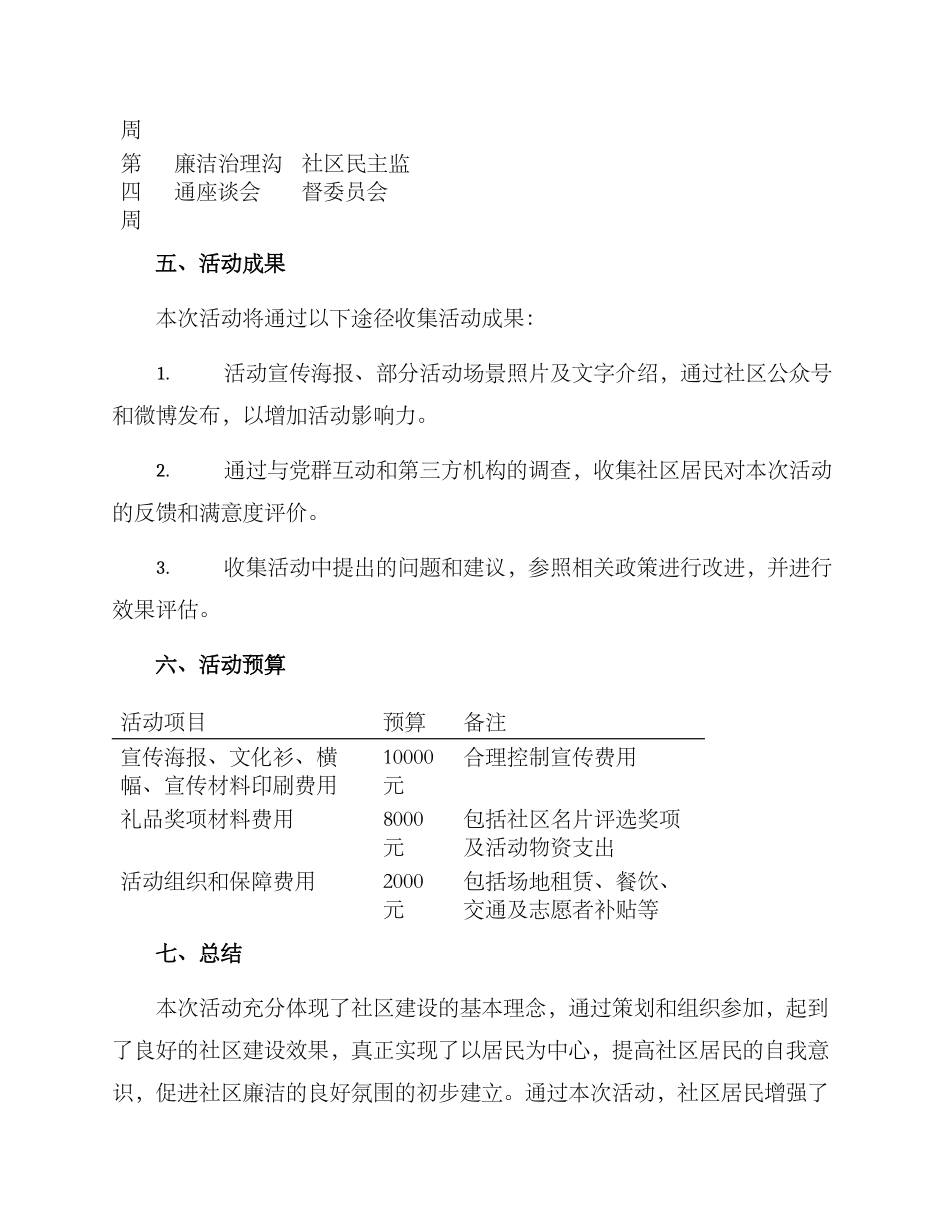 社区廉洁活动方案_第3页