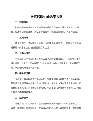 社区残联协会选举方案