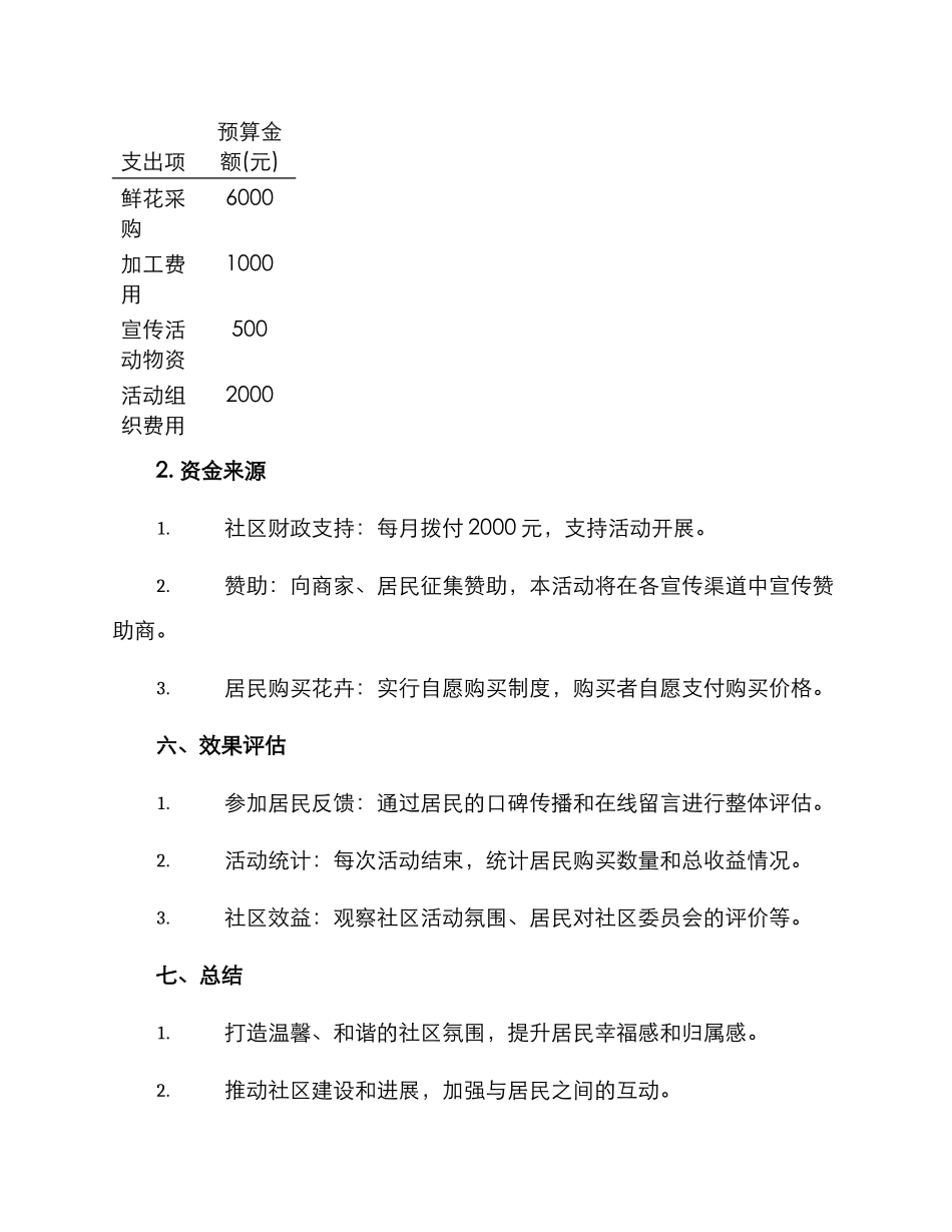 社区温馨送花活动方案_第3页