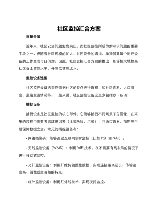 社区监控汇集方案