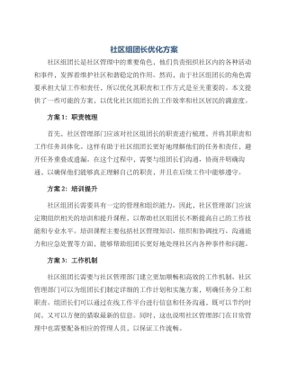 社区组团长优化方案