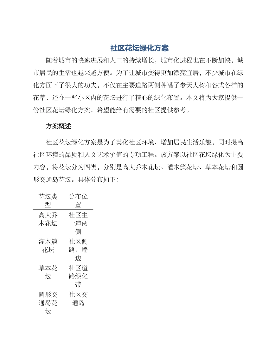 社区花坛绿化方案_第1页