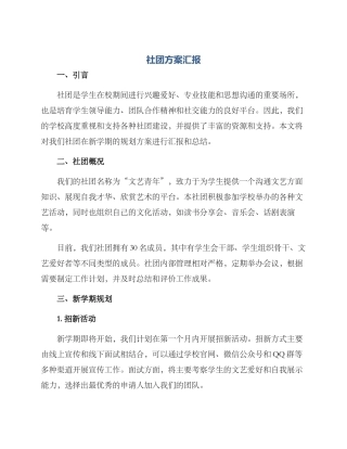 社团方案汇报
