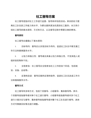社工督导方案