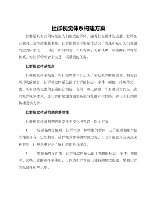 社群视觉体系构建方案