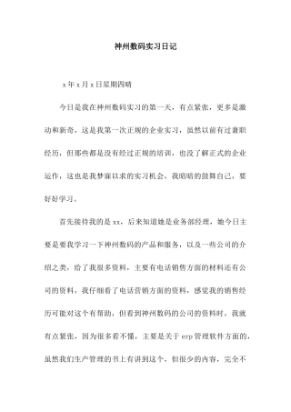 神州数码实习日记