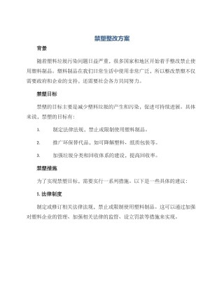 禁塑整改方案