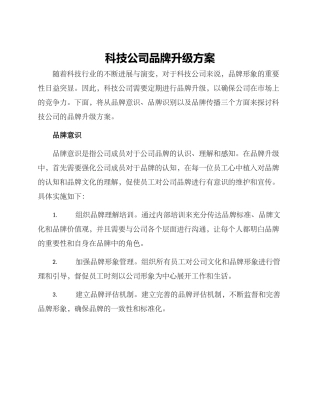 科技公司品牌升级方案