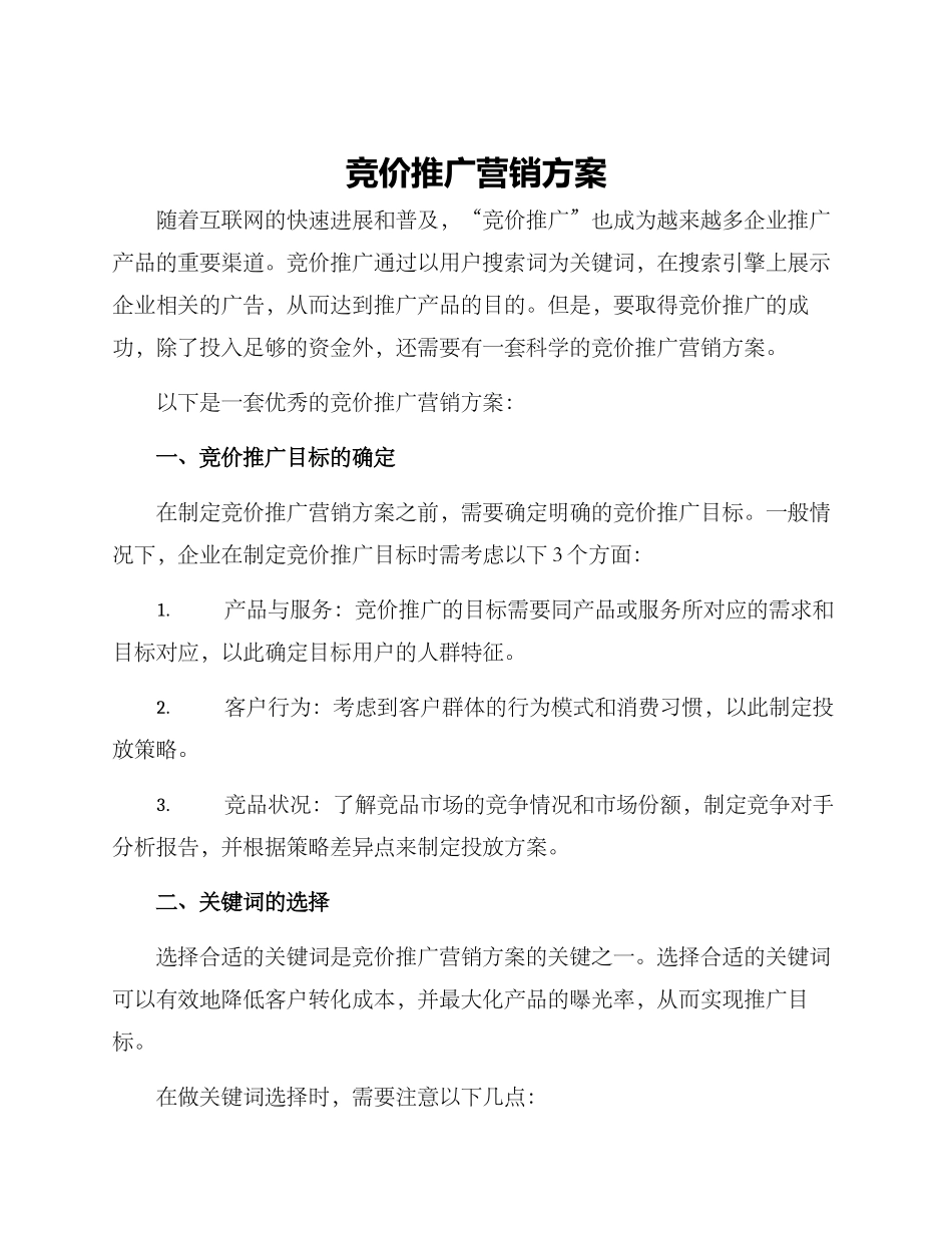 竞价推广营销方案_第1页