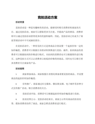 竞拍活动方案