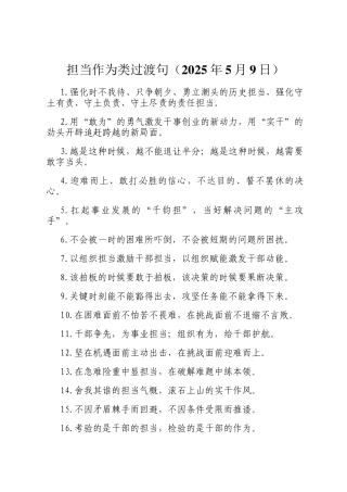 担当作为类过渡句（2025年5月9日）