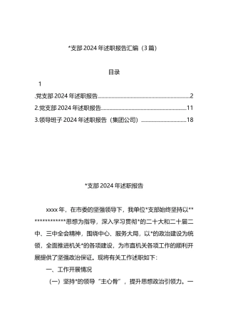 党支部2024年述职报告汇编（3篇）
