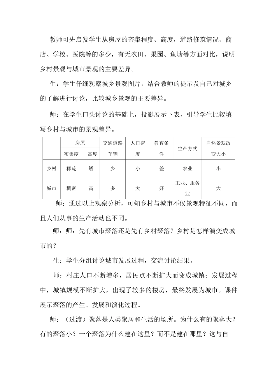 人教版七年级地理上册4.3《人类的聚居地——聚落》教学设计_第3页