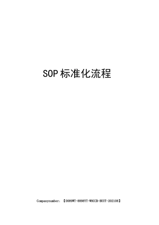 SOP标准化流程