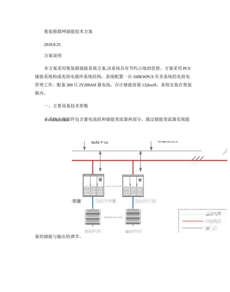 384KWH集装箱微网储能技术方案-_第1页