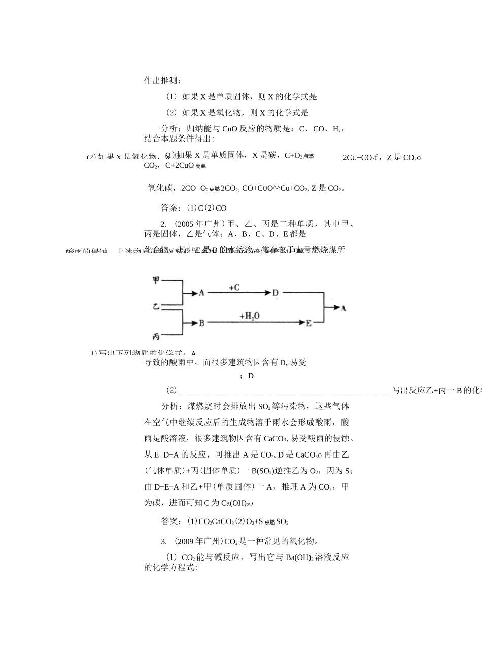 中考复习 [初中化学解题思路与训练] 碳与碳的化合物的相互转化_第2页