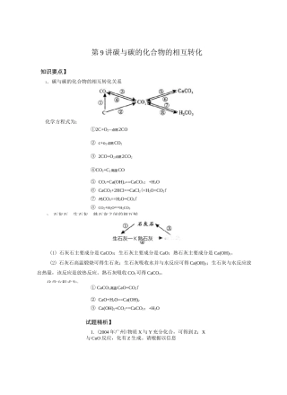 中考复习 [初中化学解题思路与训练] 碳与碳的化合物的相互转化