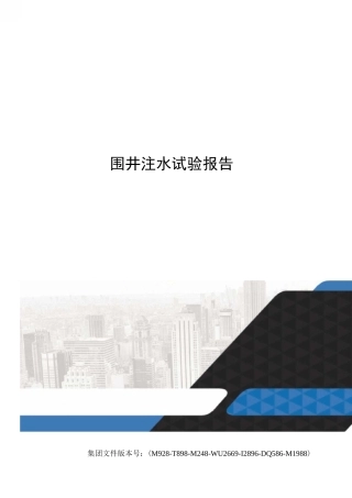 围井注水试验报告