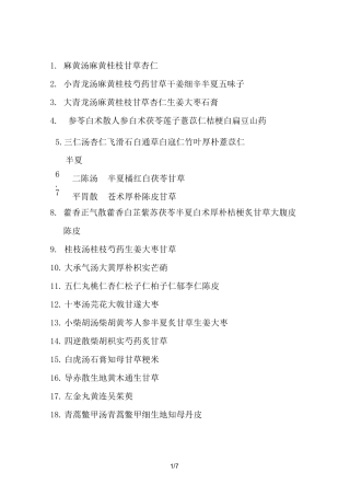 康复科常用方剂