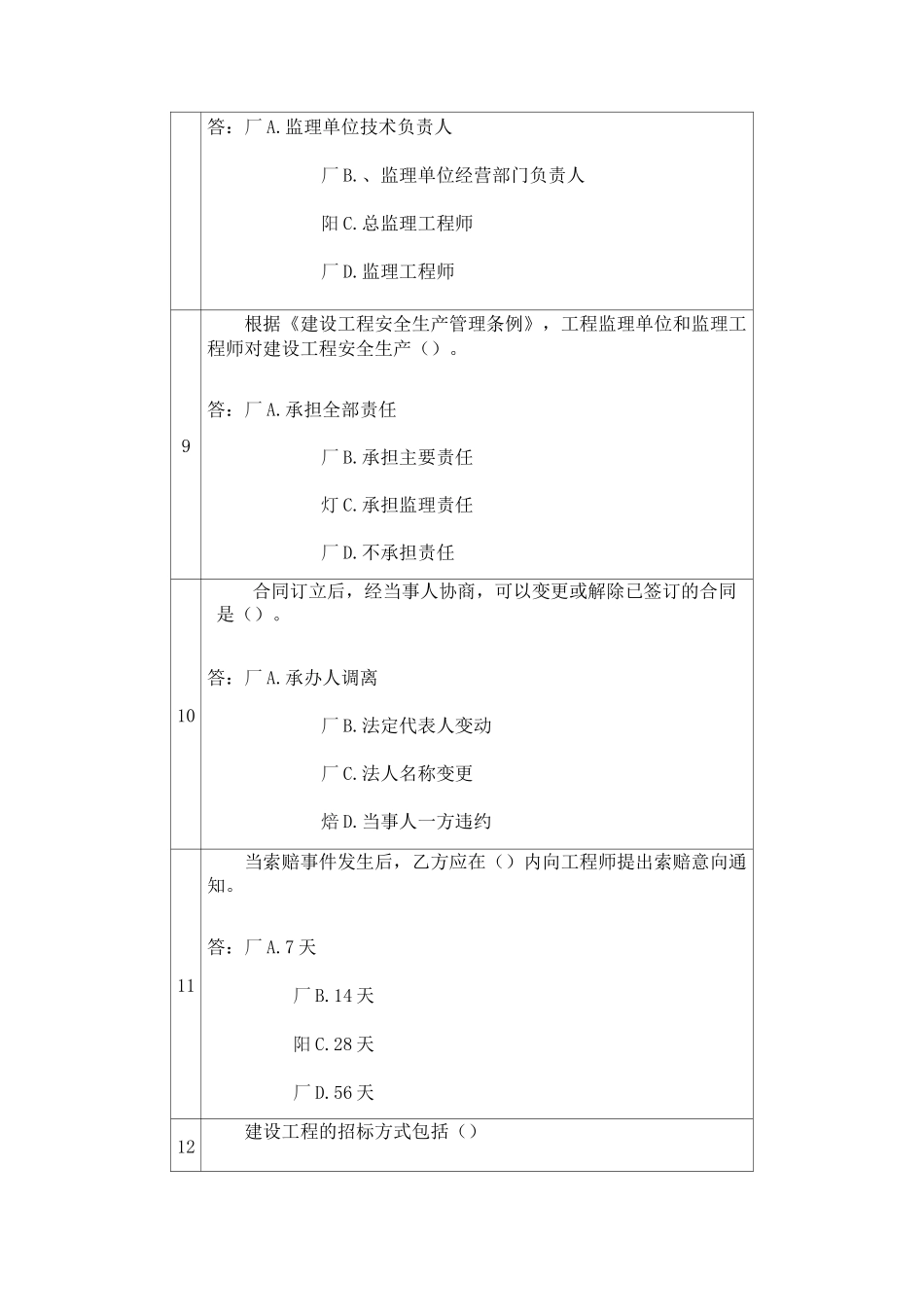 常州市建设工程专业理论与技术水平测试(含答案)4_第3页