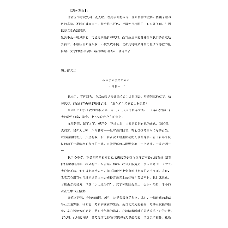 中考满分作文欣赏_第2页