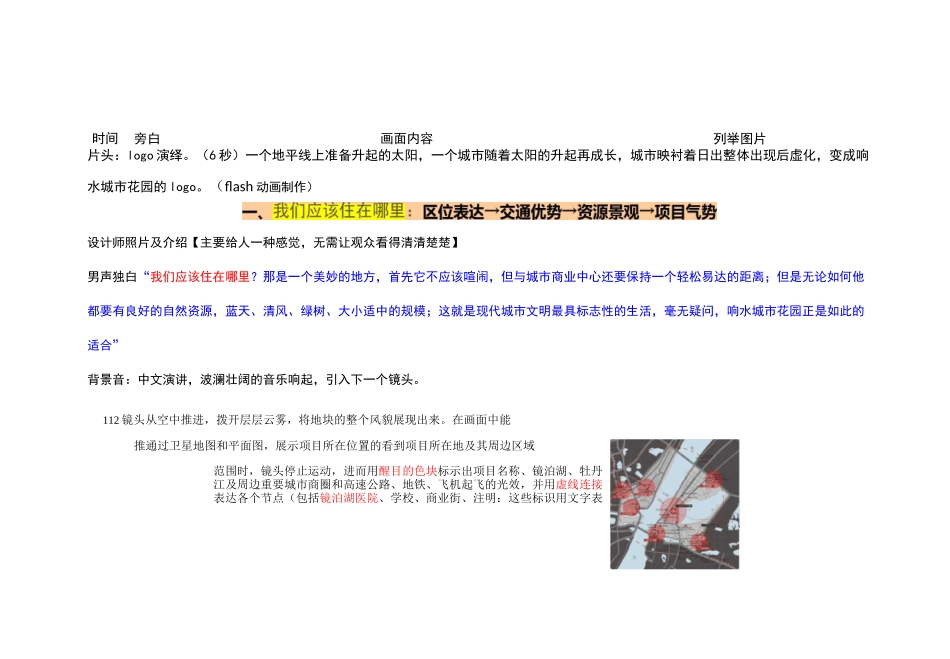 建筑漫游 影视宣传片分镜头脚本_第2页