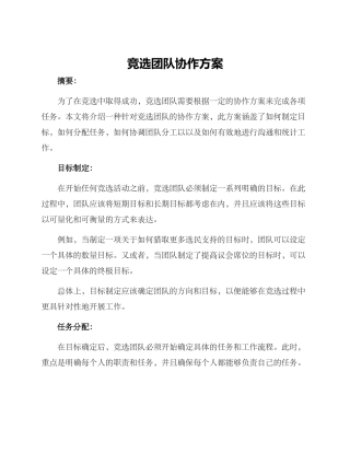 竞选团队协作方案