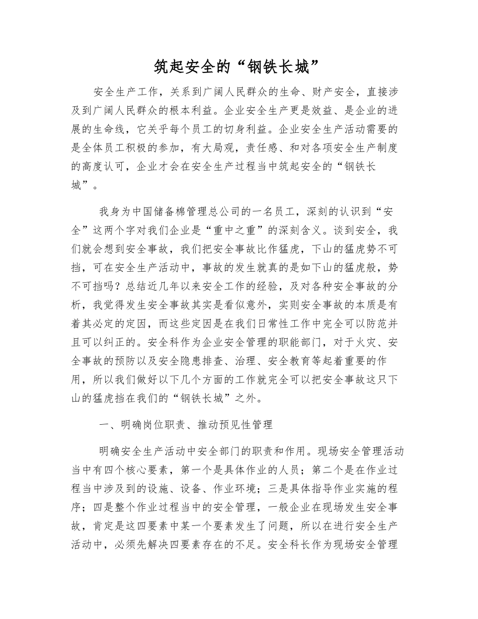 筑起安全的“钢铁长城”_第1页