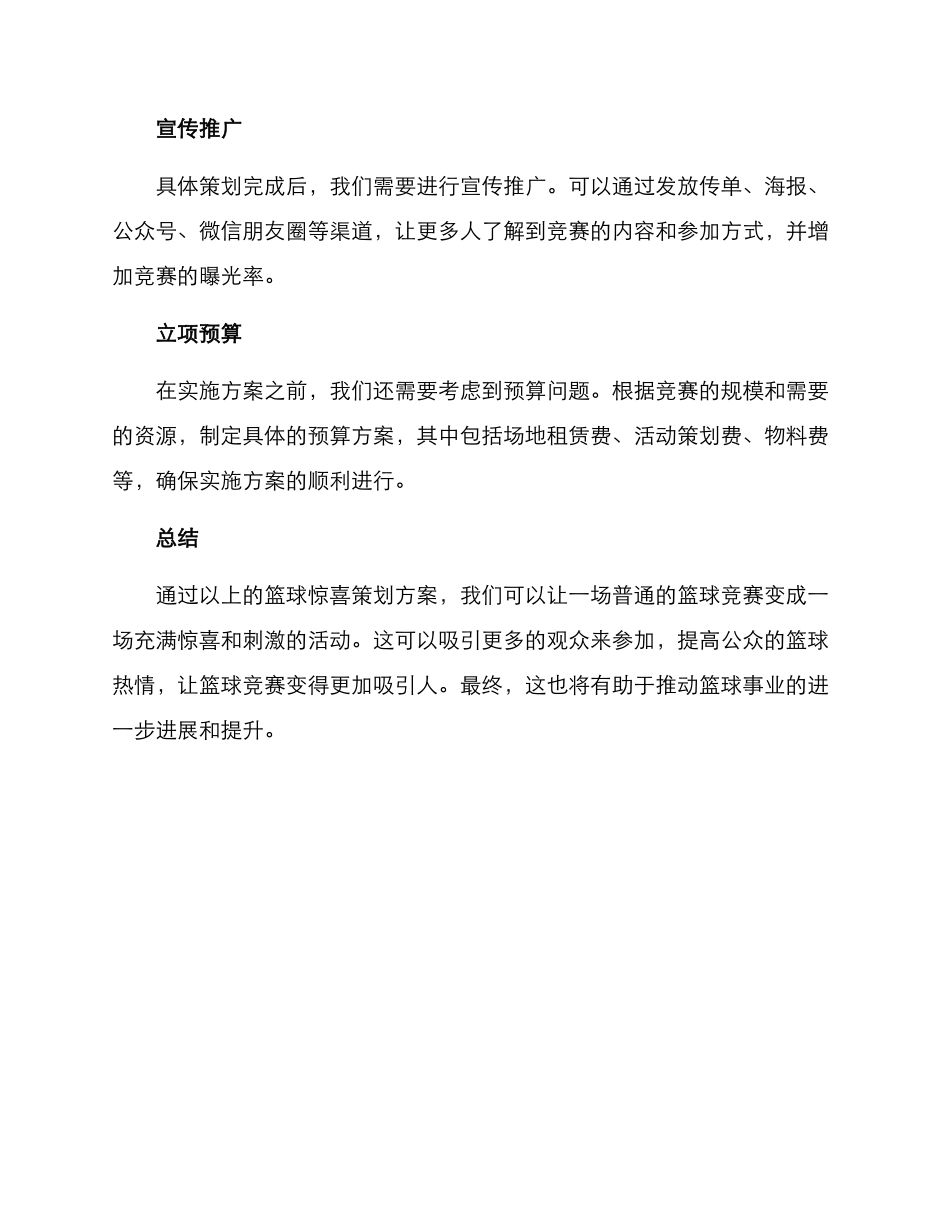篮球惊喜策划方案_第3页