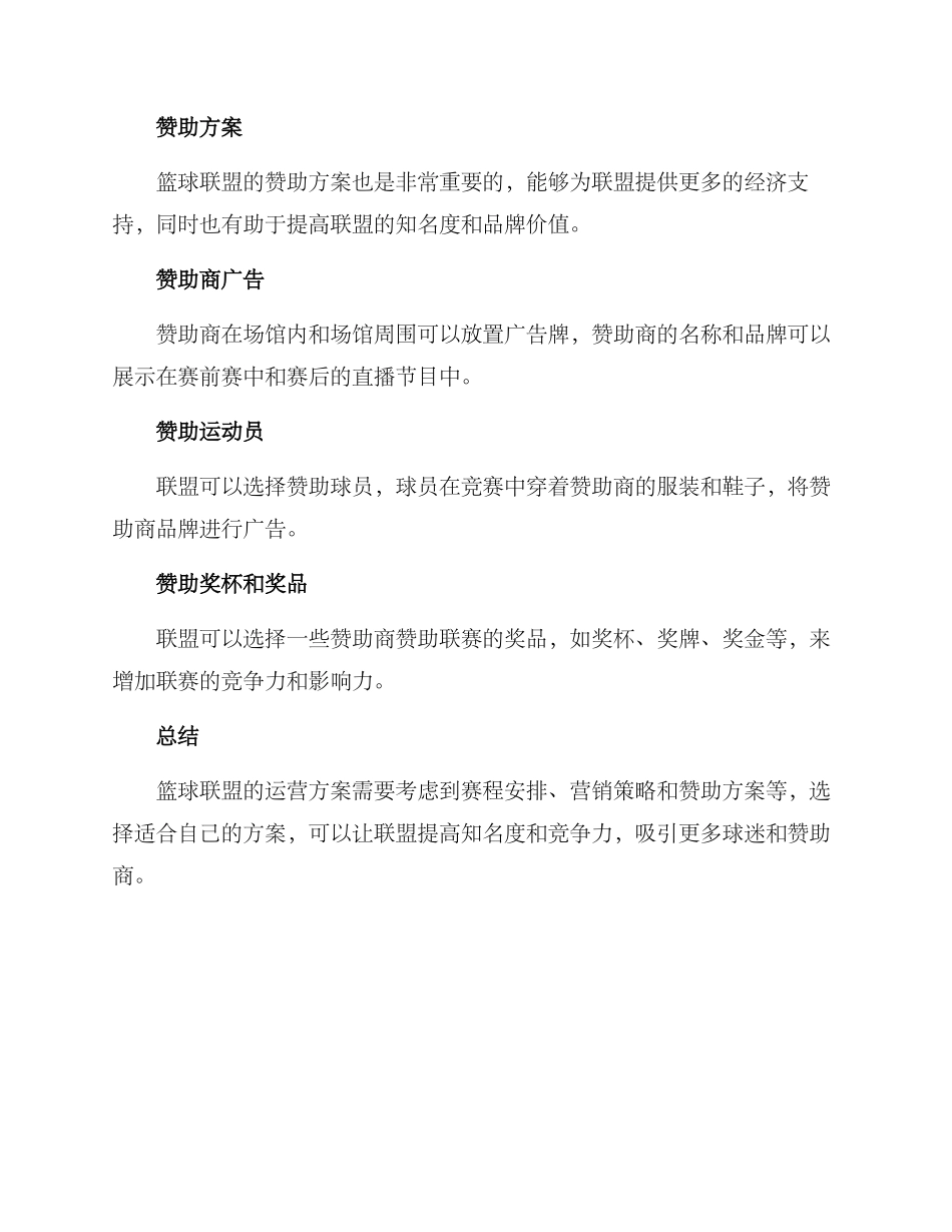 篮球联盟运营方案_第3页