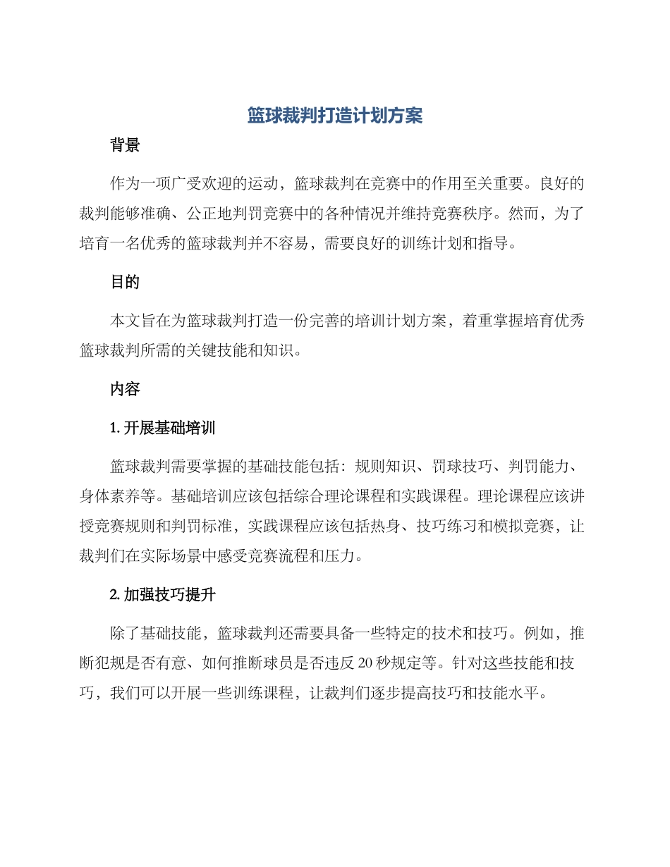 篮球裁判打造计划方案_第1页