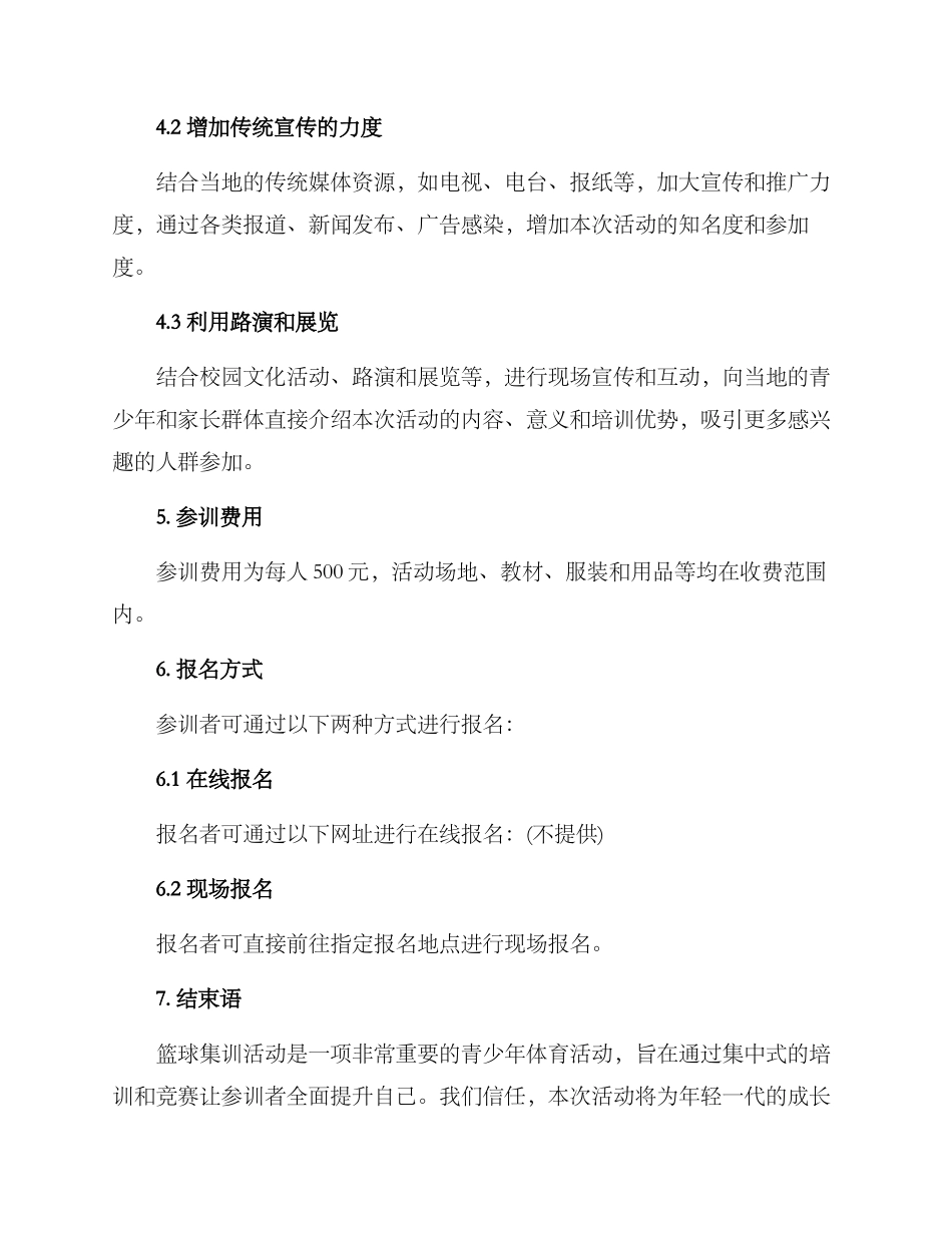 篮球集训宣传计划方案_第3页