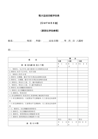 粗大运动功能评估表
