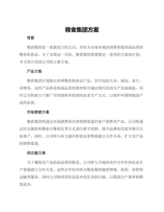 粮食集团方案