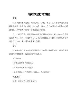 精准攻坚行动方案