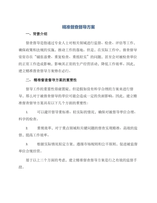 精准督查督导方案