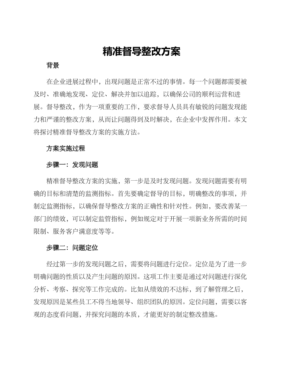 精准督导整改方案_第1页
