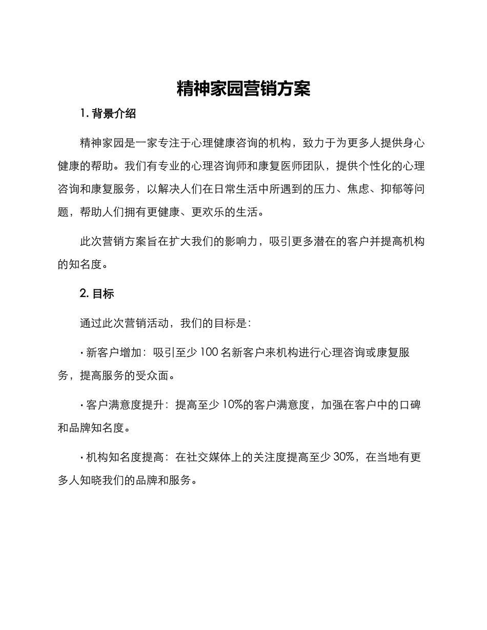 精神家园营销方案_第1页
