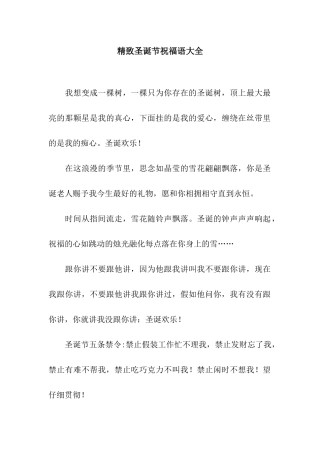 精致圣诞节祝福语大全