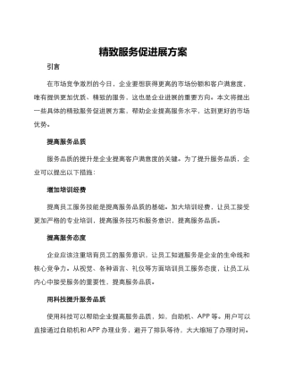 精致服务促发展方案