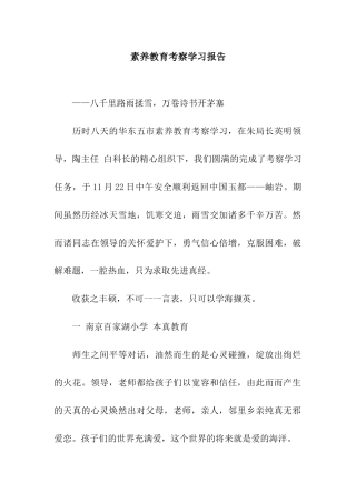 素质教育考察学习报告