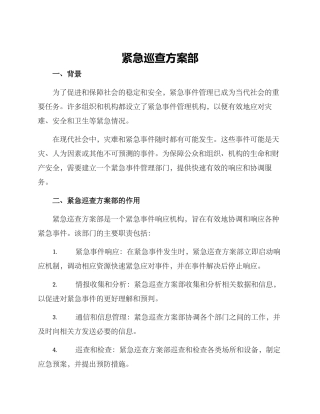 紧急巡查方案部