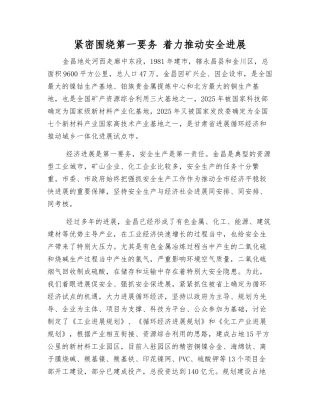 紧紧围绕第一要务-着力推动安全发展