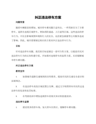 纠正违法停车方案