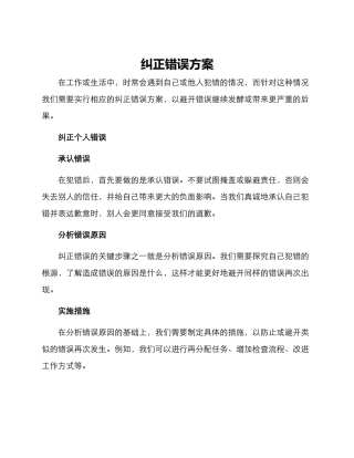 纠正错误方案