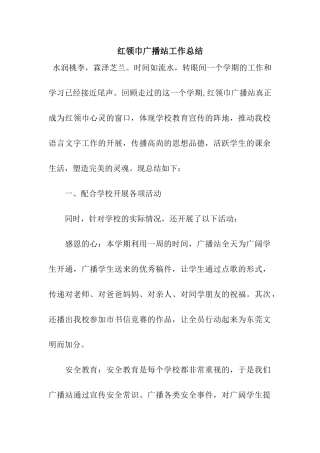 红领巾广播站工作总结