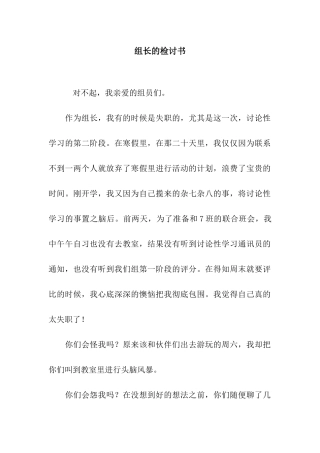 组长的检讨书